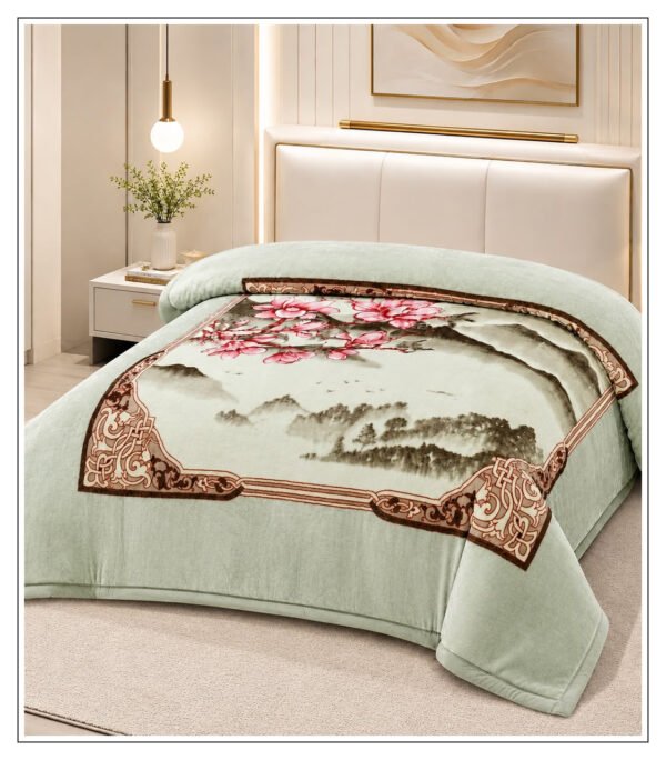 Serene Blossom Landscape Mink Blanket
