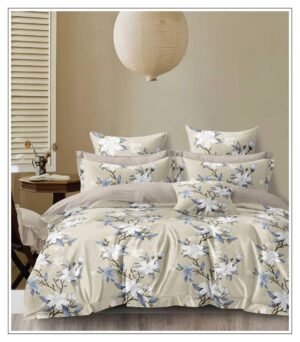 Azure Blossom Geometric Bedsheet