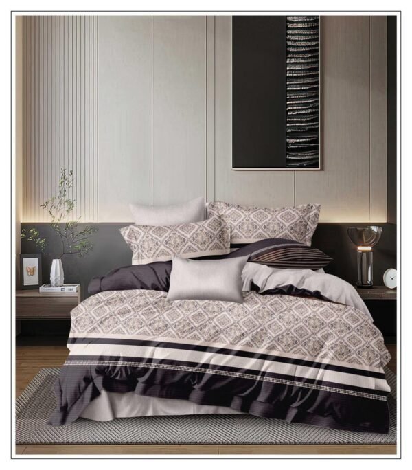 Ivory Noir Mosaic Bedsheet