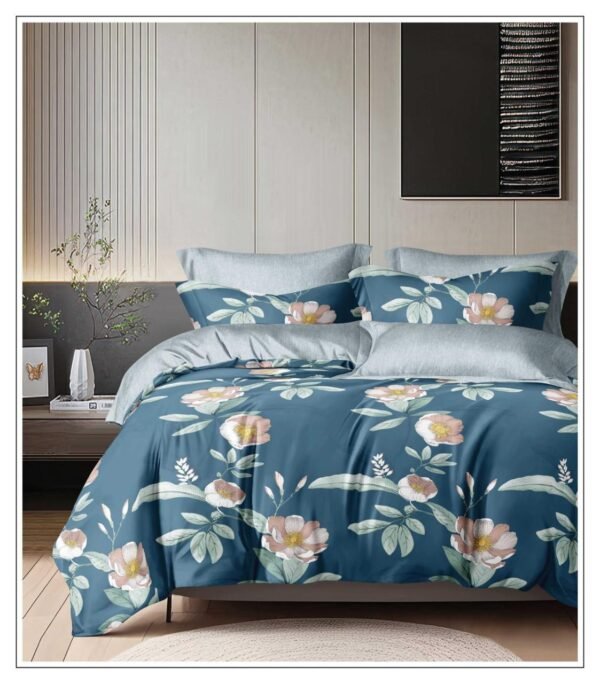 Teal Blush Floral Bedsheet